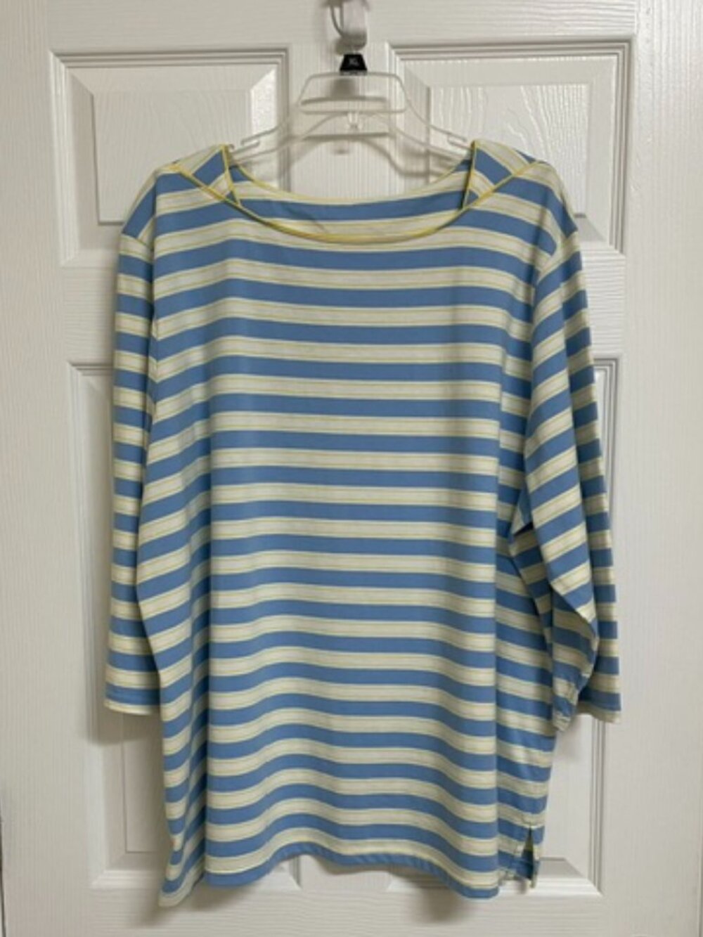 NWT Just My Size (JMS) Pullover Shirt 4X (26W/28W) Striped 3/4 Sleeve